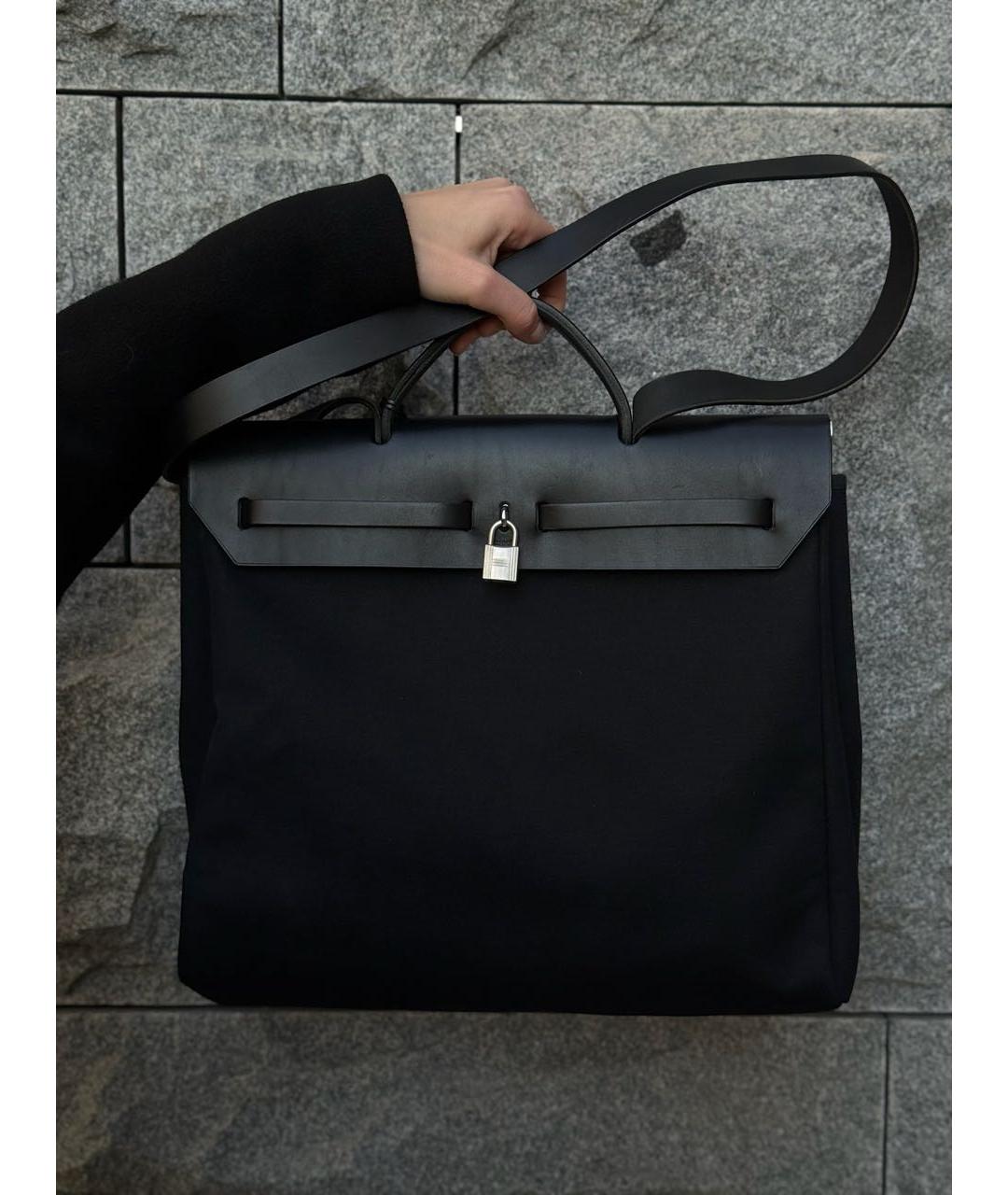 HERMES Черная кожаная сумка через плечо, фото 2