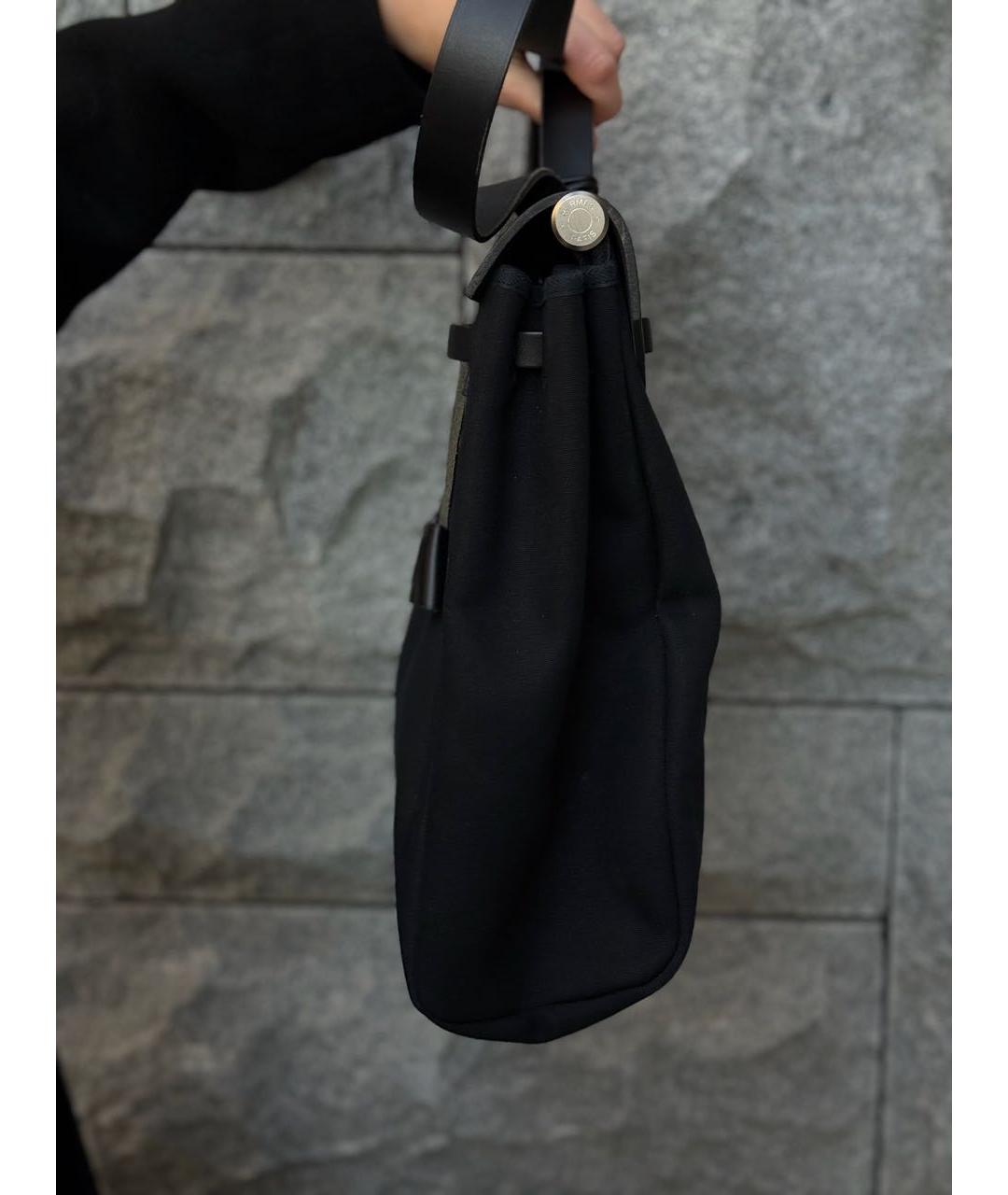 HERMES Черная кожаная сумка через плечо, фото 4