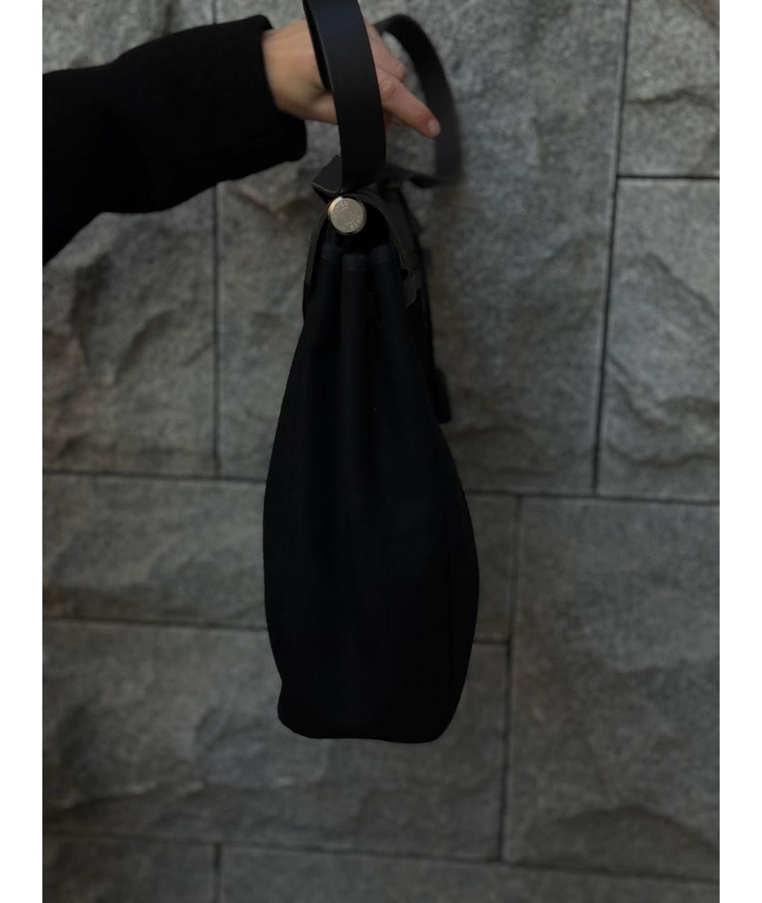 HERMES Черная кожаная сумка через плечо, фото 3