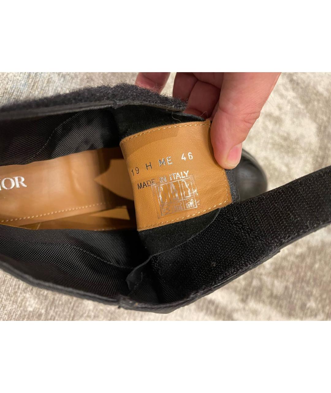 CHRISTIAN DIOR Черные кожаные высокие ботинки, фото 5