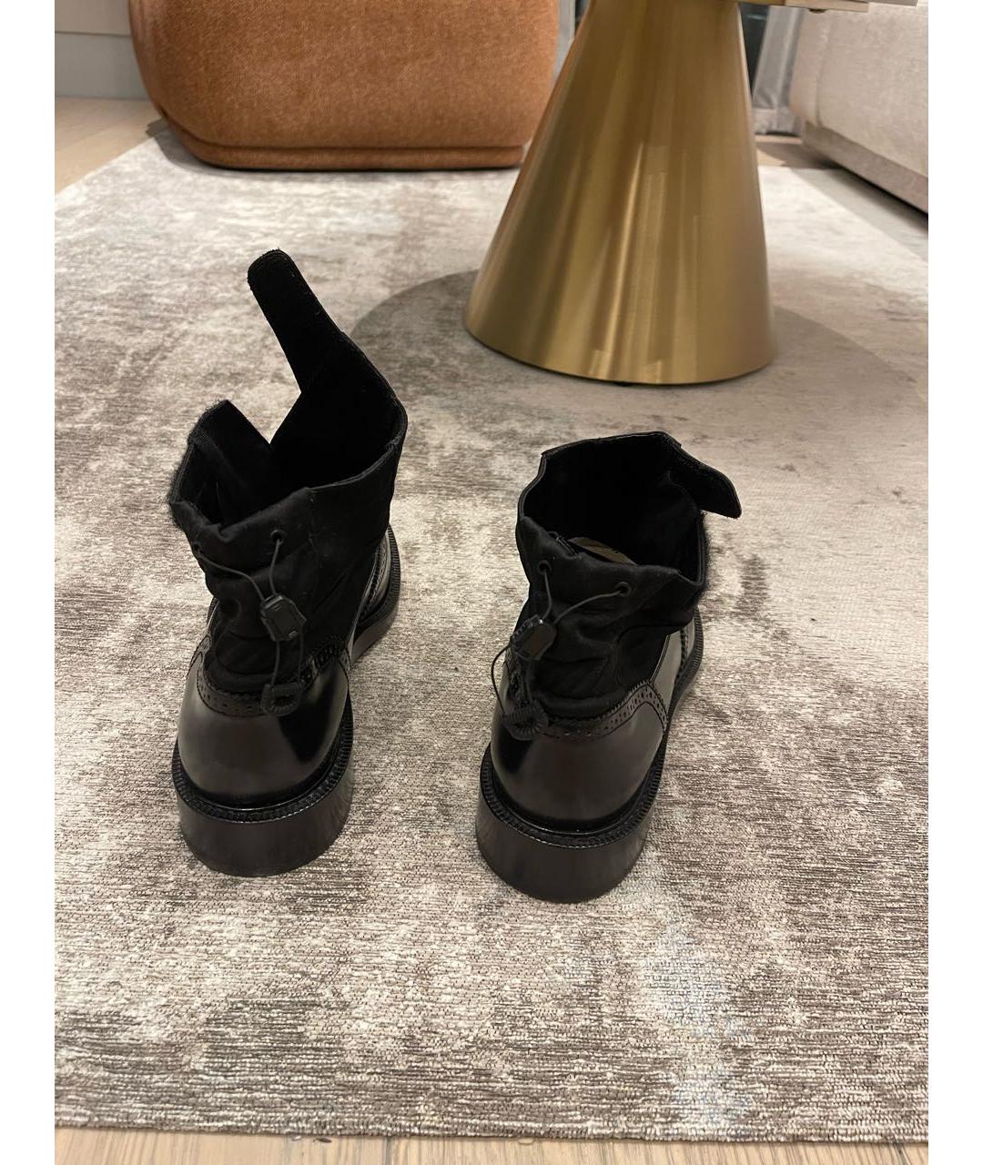 CHRISTIAN DIOR Черные кожаные высокие ботинки, фото 3