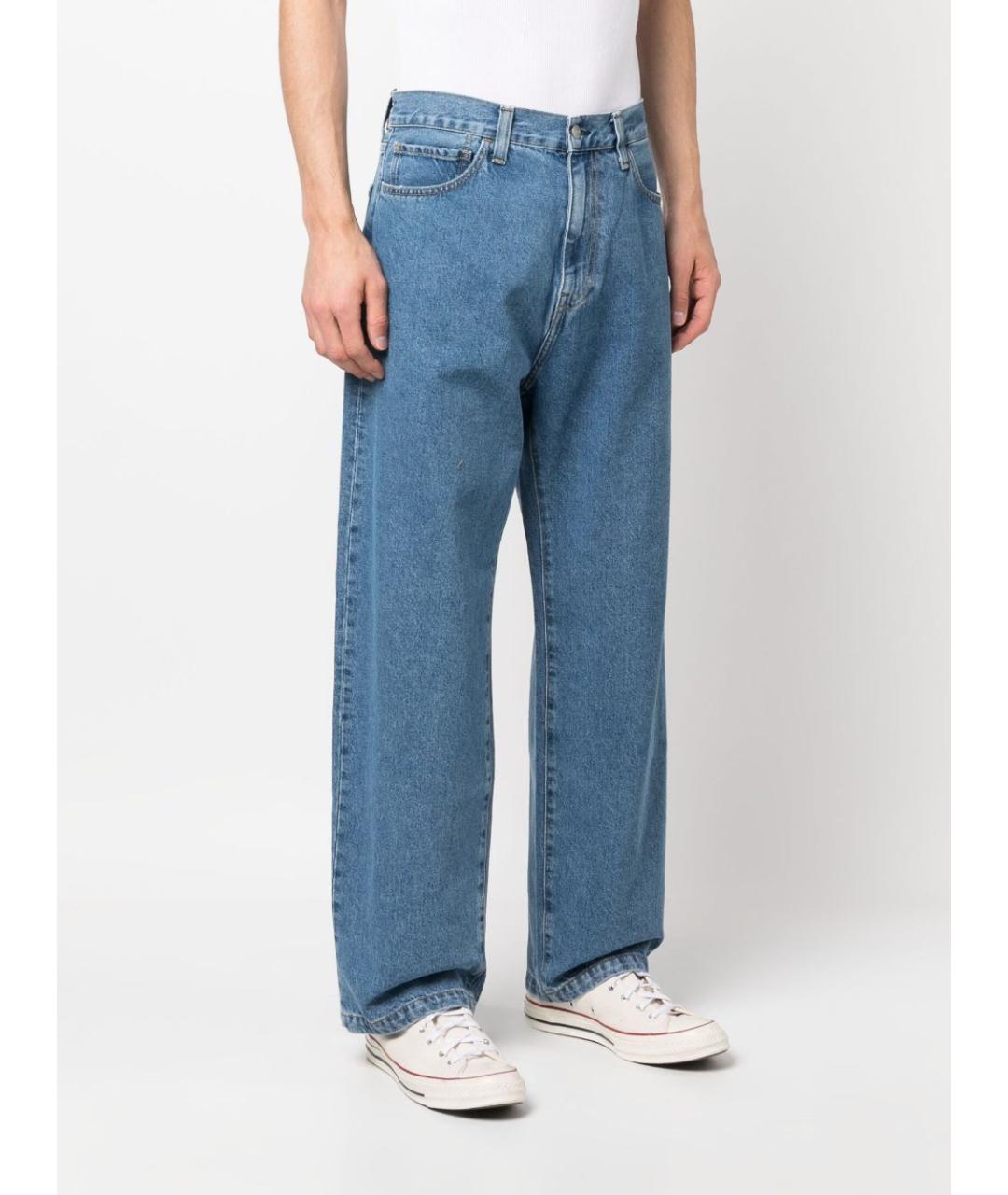 CARHARTT WIP Голубые хлопковые прямые джинсы, фото 4