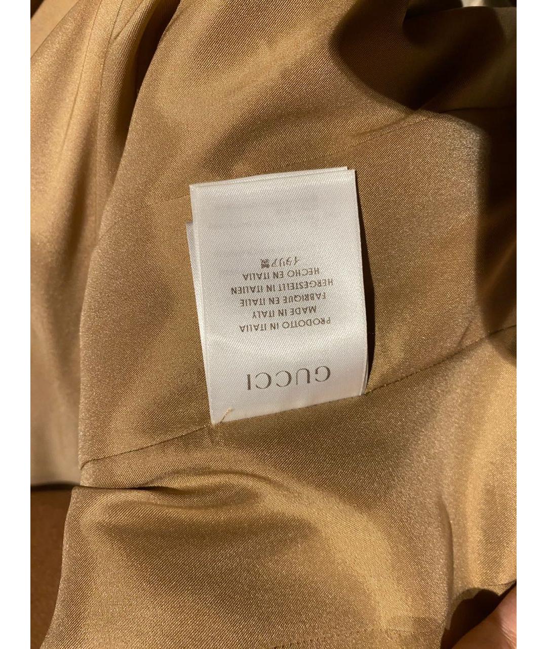 GUCCI Бежевое хлопковое пальто, фото 4