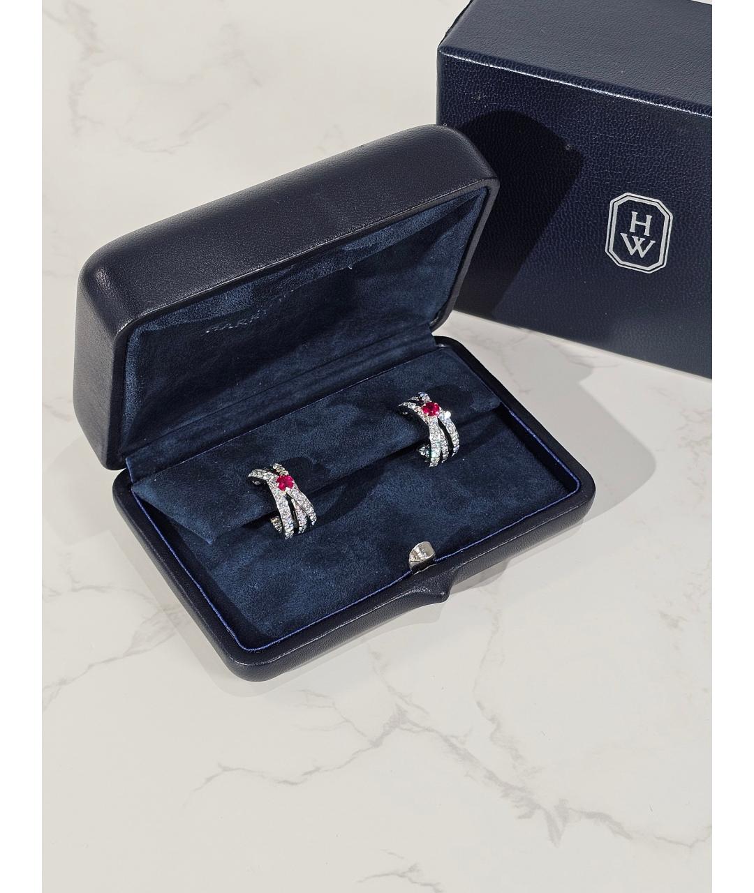 Harry Winston Серебряные платиновые серьги, фото 2