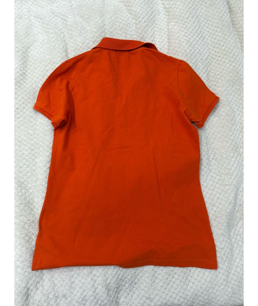 BURBERRY BRIT Оранжевая хлопко-эластановая футболка, фото 6