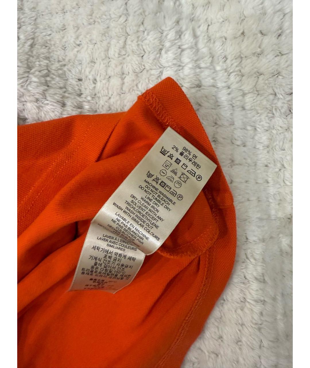 BURBERRY BRIT Оранжевая хлопко-эластановая футболка, фото 5