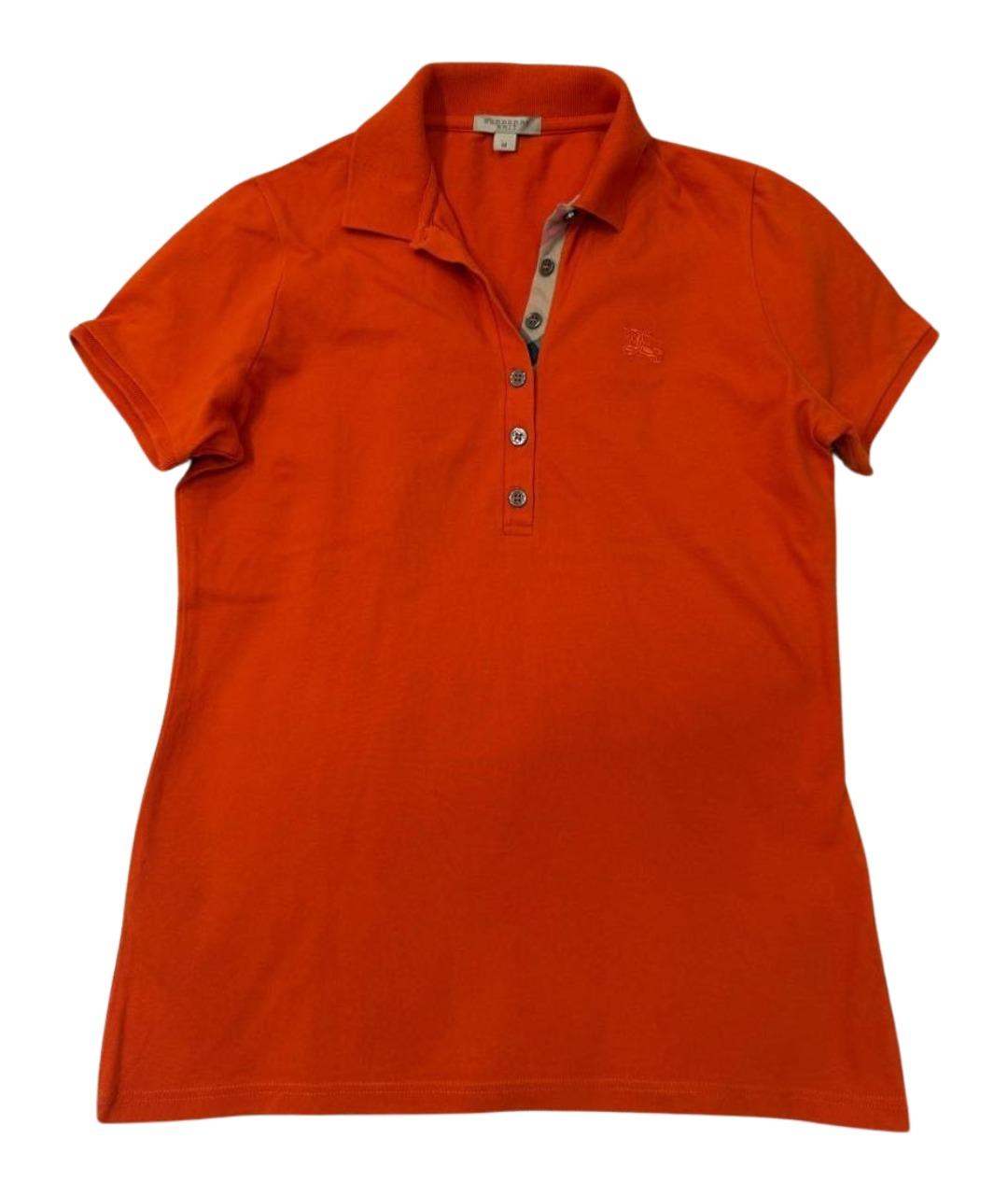 BURBERRY BRIT Оранжевая хлопко-эластановая футболка, фото 1