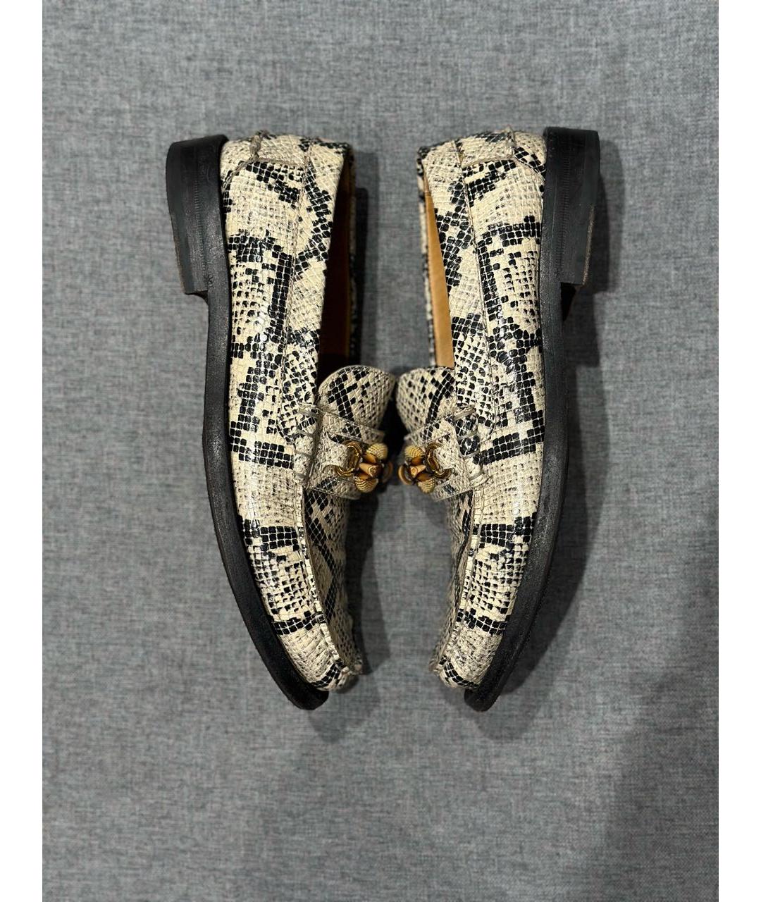 GUCCI Бежевые кожаные лоферы, фото 8