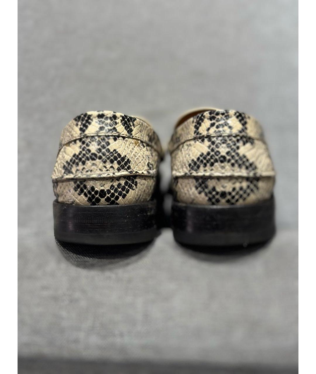 GUCCI Бежевые кожаные лоферы, фото 4