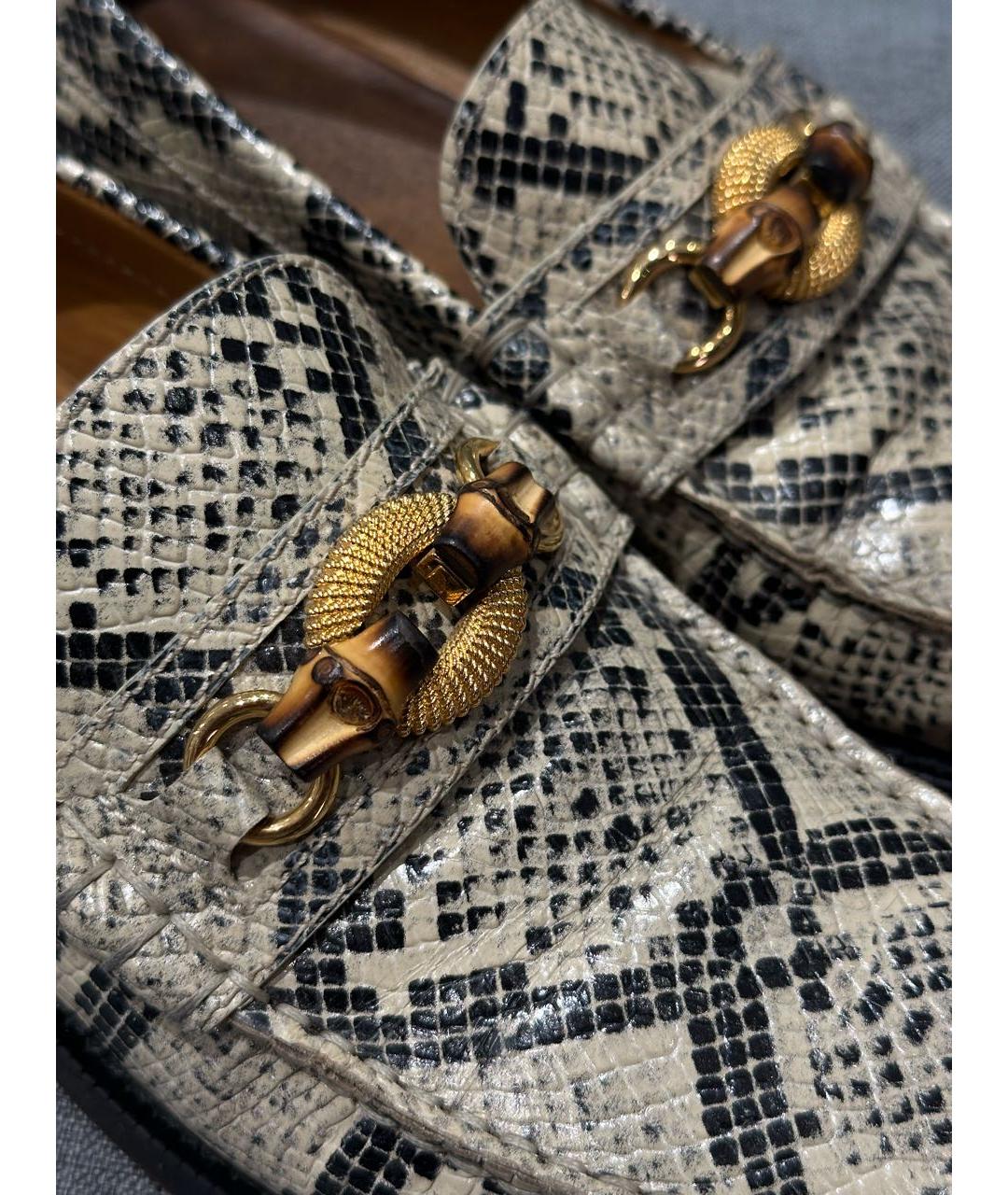 GUCCI Бежевые кожаные лоферы, фото 7