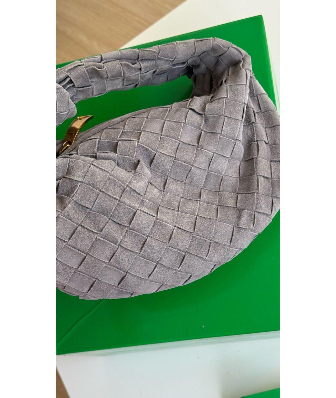 BOTTEGA VENETA Серая замшевая сумка с короткими ручками, фото 2