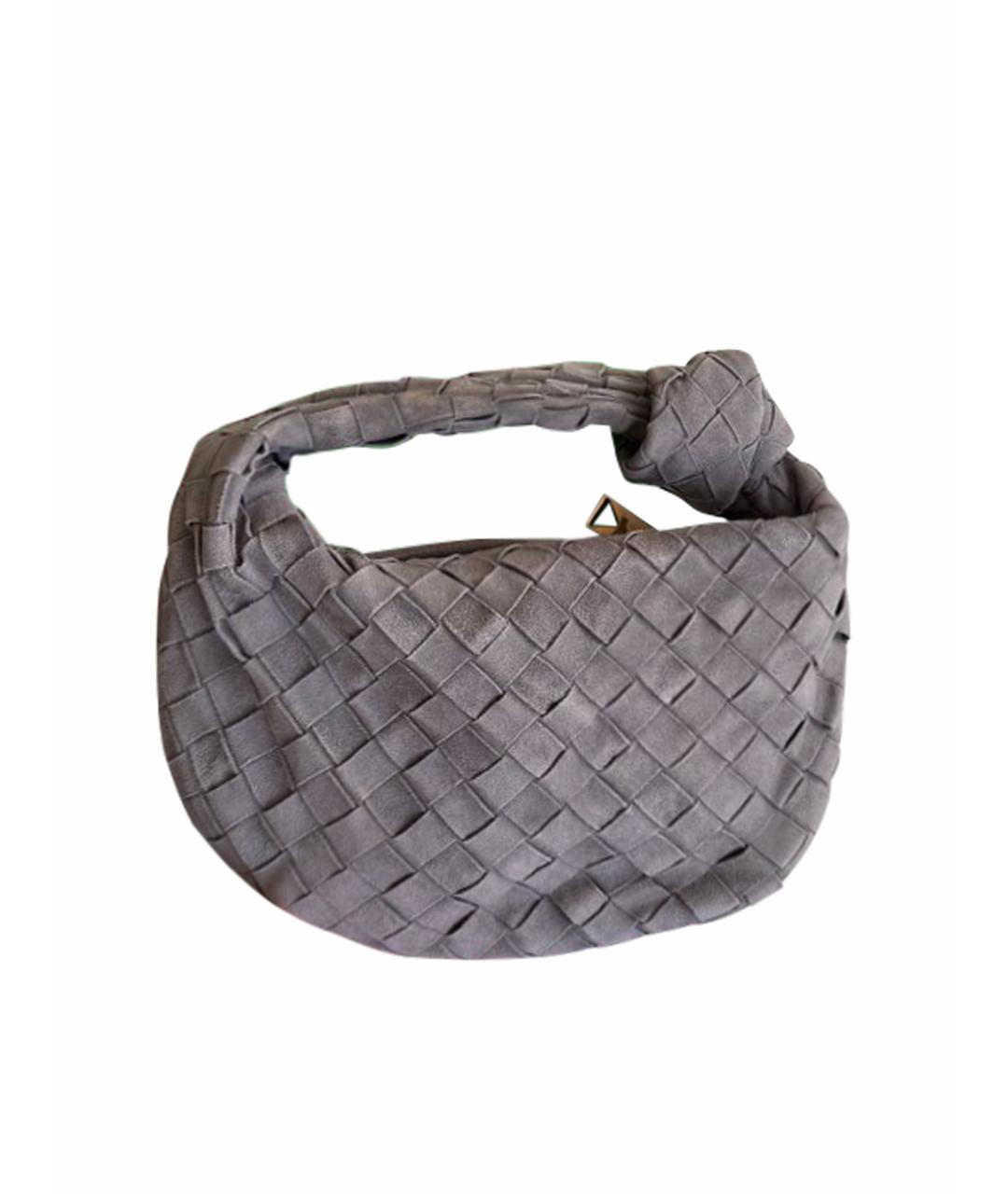BOTTEGA VENETA Серая замшевая сумка с короткими ручками, фото 1