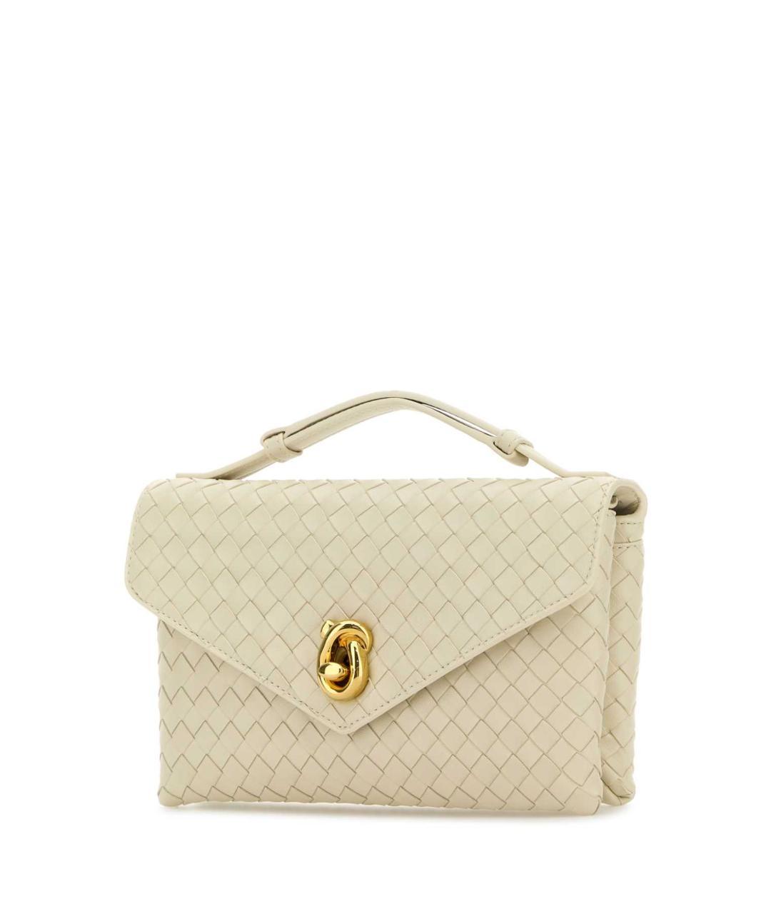 BOTTEGA VENETA Бежевая кожаная сумка через плечо, фото 3