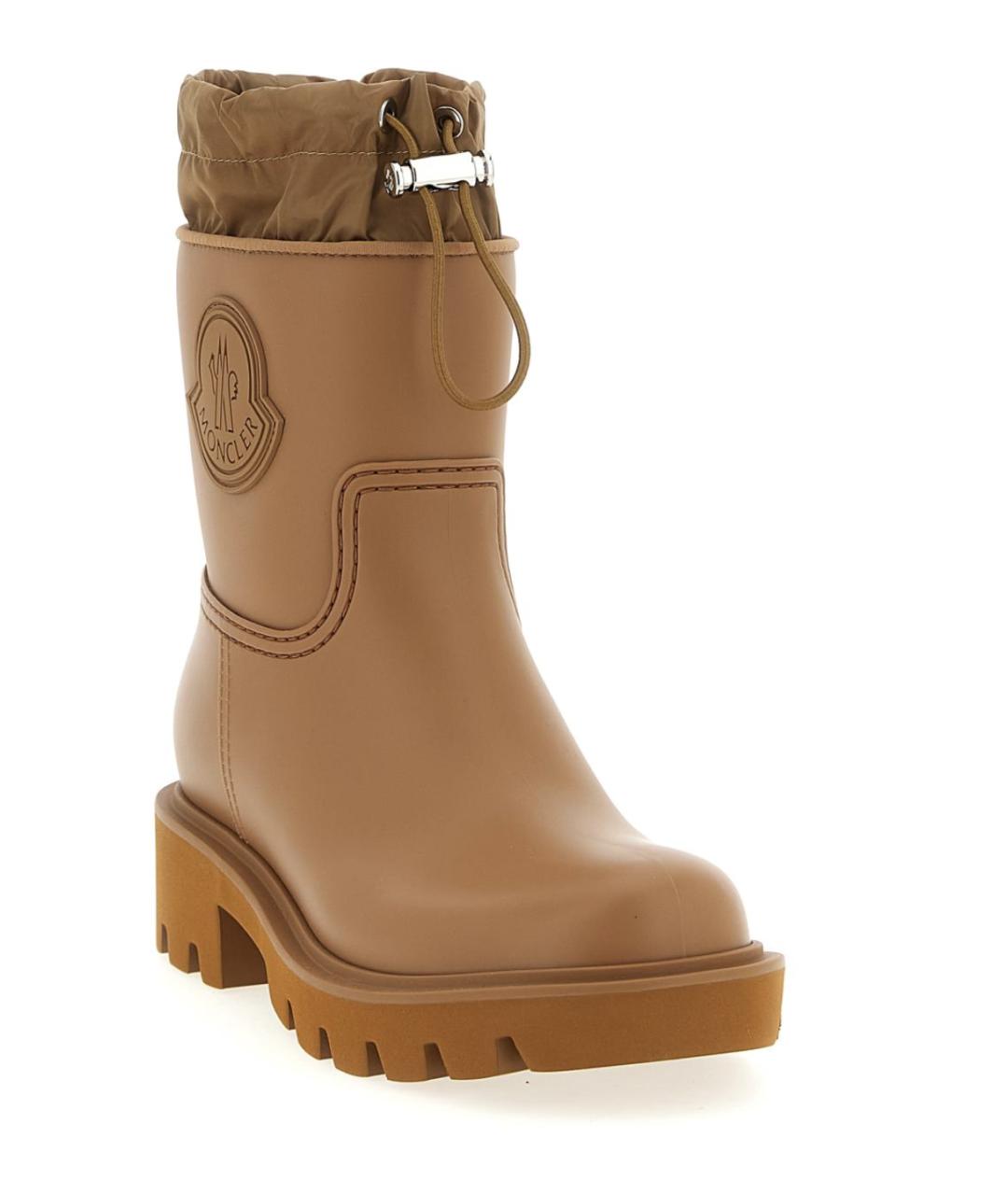 MONCLER Коричневые резиновые ботинки, фото 2