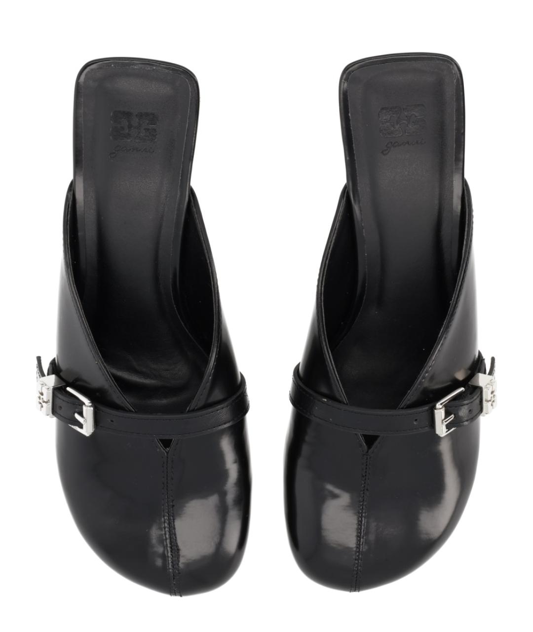 GANNI Черные сабо, фото 5