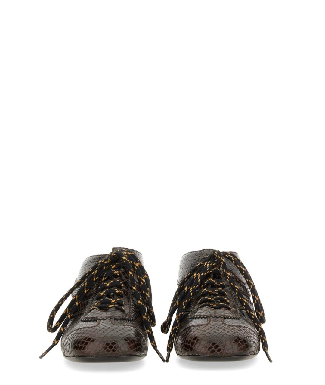 DRIES VAN NOTEN Коричневые кожаные мюли, фото 4