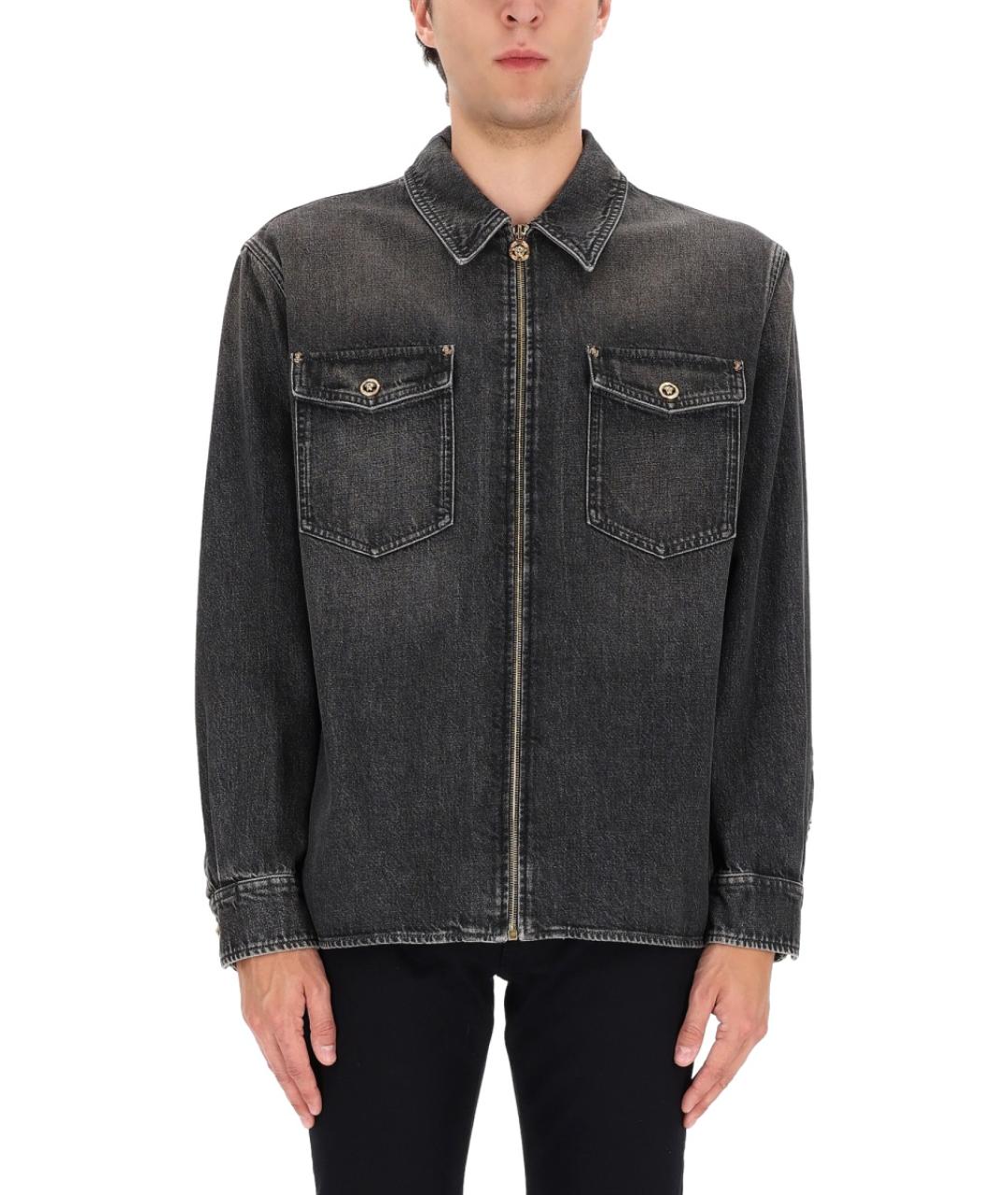 VERSACE Черная хлопковая куртка, фото 2