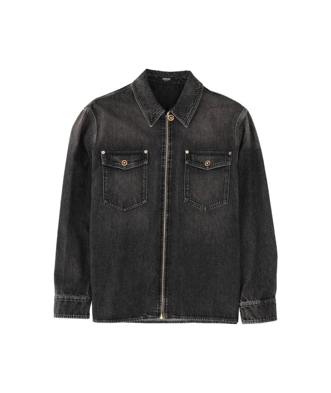 VERSACE Черная хлопковая куртка, фото 1