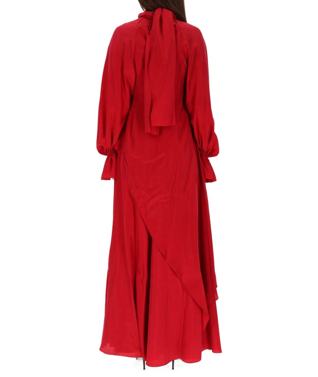 ALEXANDER MCQUEEN Красное шелковое вечернее платье, фото 4