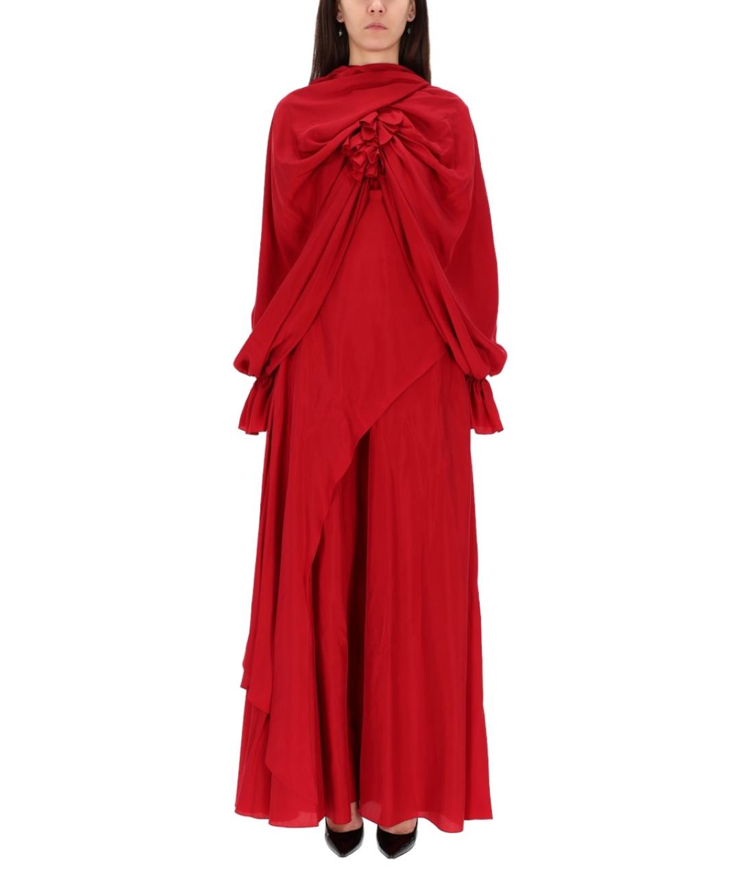 ALEXANDER MCQUEEN Красное шелковое вечернее платье, фото 2