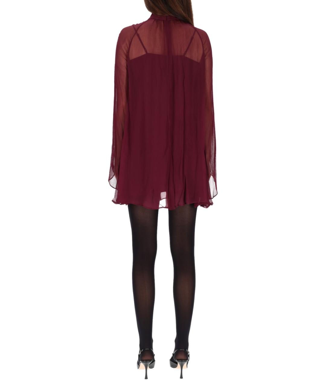 STAUD Бордовое полиэстеровое вечернее платье, фото 4