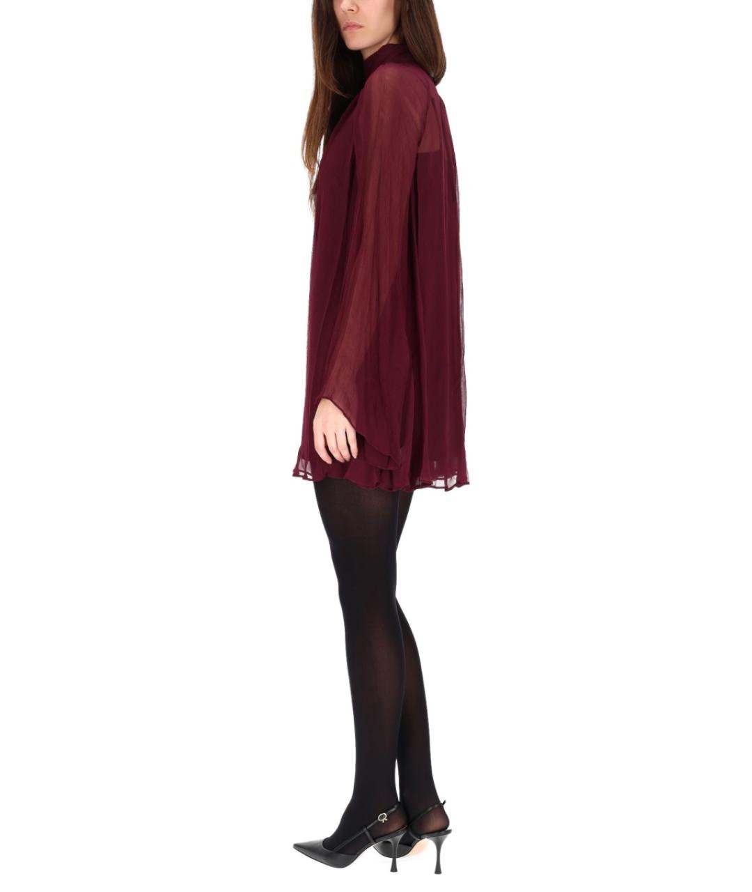 STAUD Бордовое полиэстеровое вечернее платье, фото 3