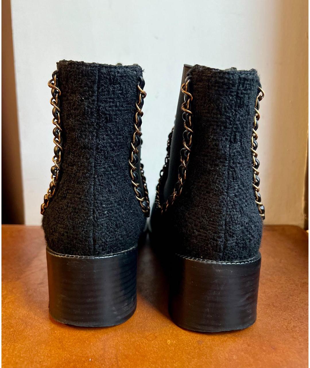 CHANEL Черные текстильные ботильоны, фото 4