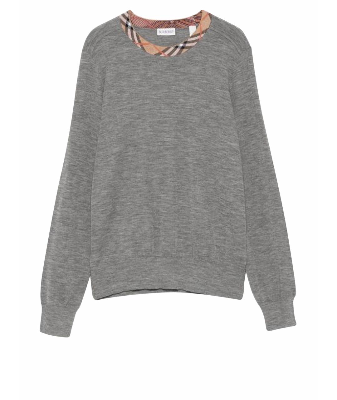 BURBERRY Серый шерстяной джемпер / свитер, фото 1