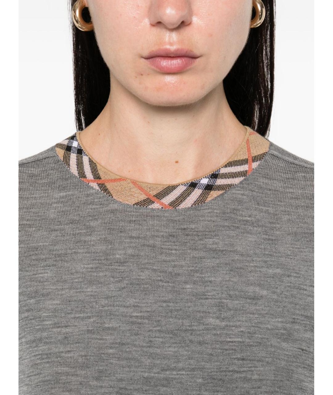 BURBERRY Серый шерстяной джемпер / свитер, фото 5