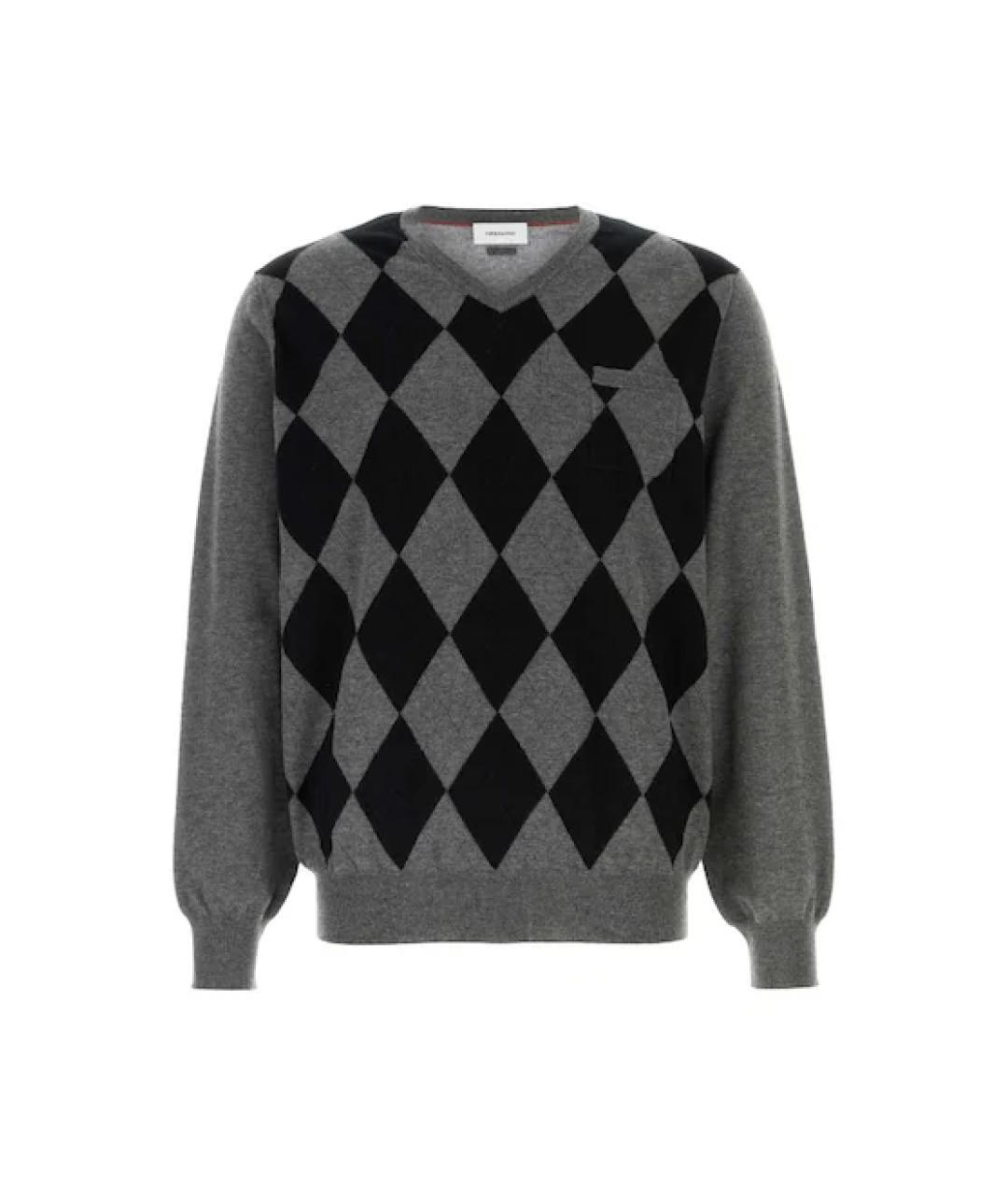 FERRAGAMO Серый шерстяной джемпер / свитер, фото 1