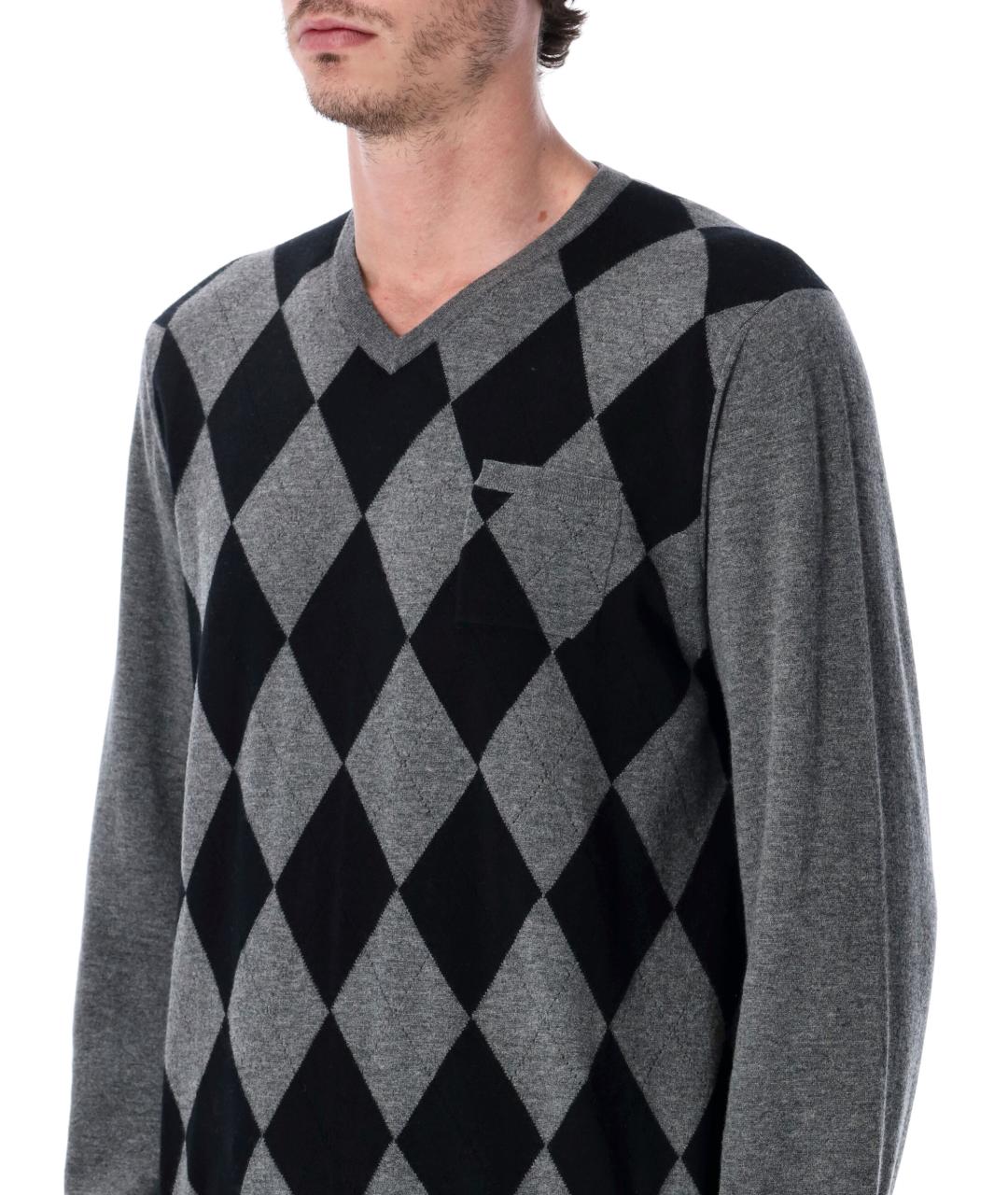 FERRAGAMO Серый шерстяной джемпер / свитер, фото 3