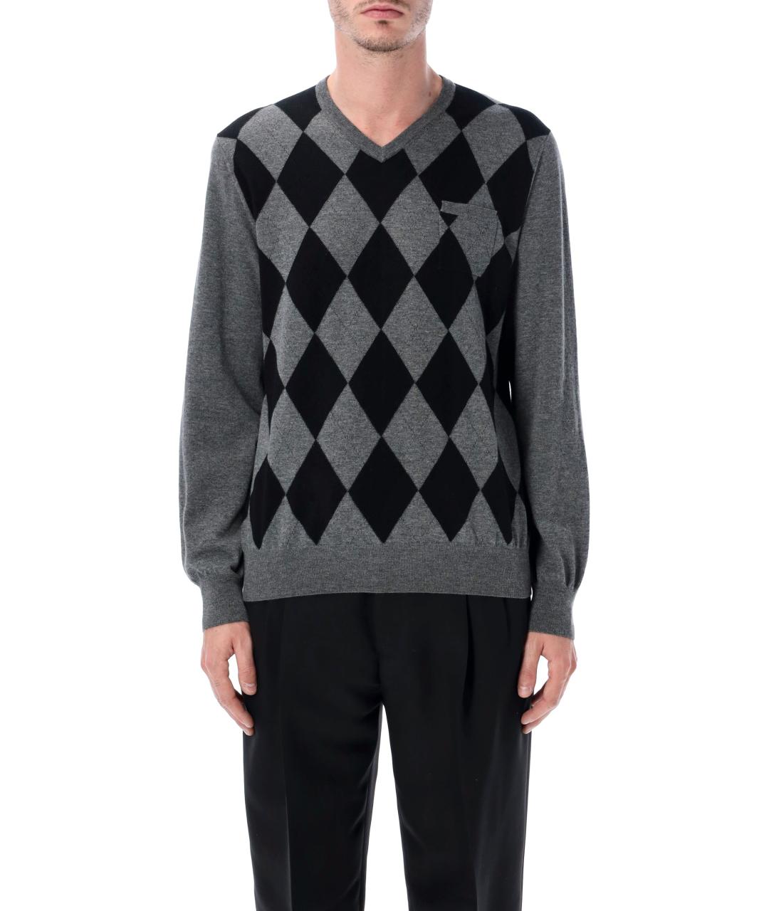 FERRAGAMO Серый шерстяной джемпер / свитер, фото 4