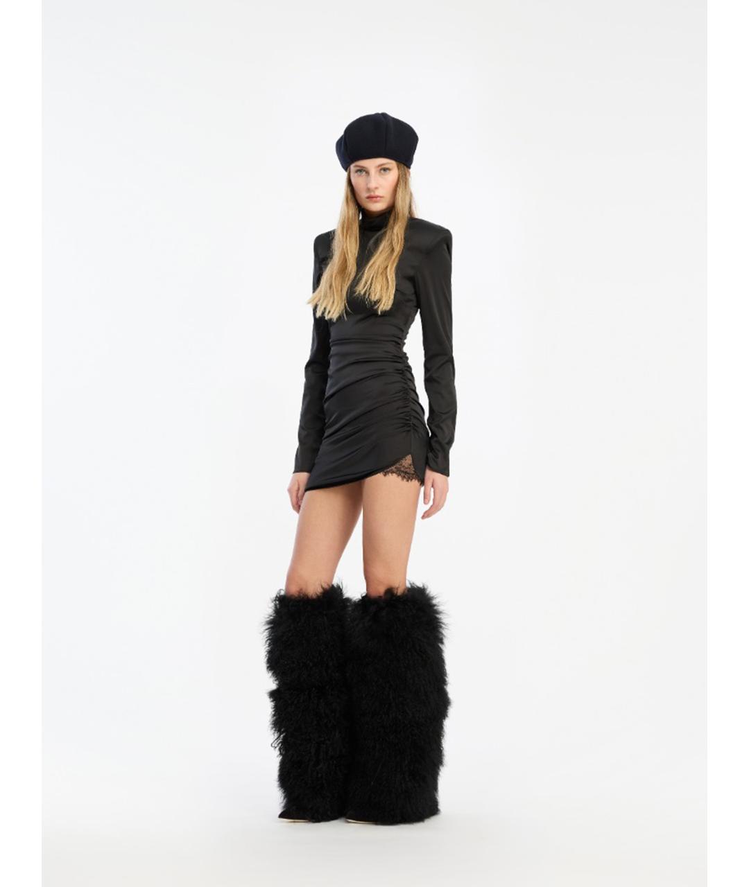 ROTATE Черное полиэстеровое вечернее платье, фото 3