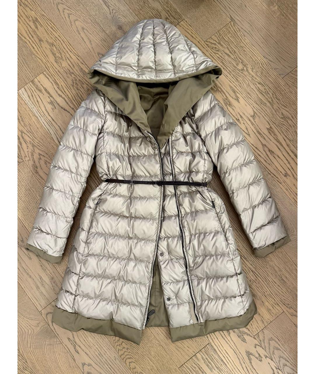 WEEKEND MAX MARA Бежевый полиэстеровый пуховик, фото 8
