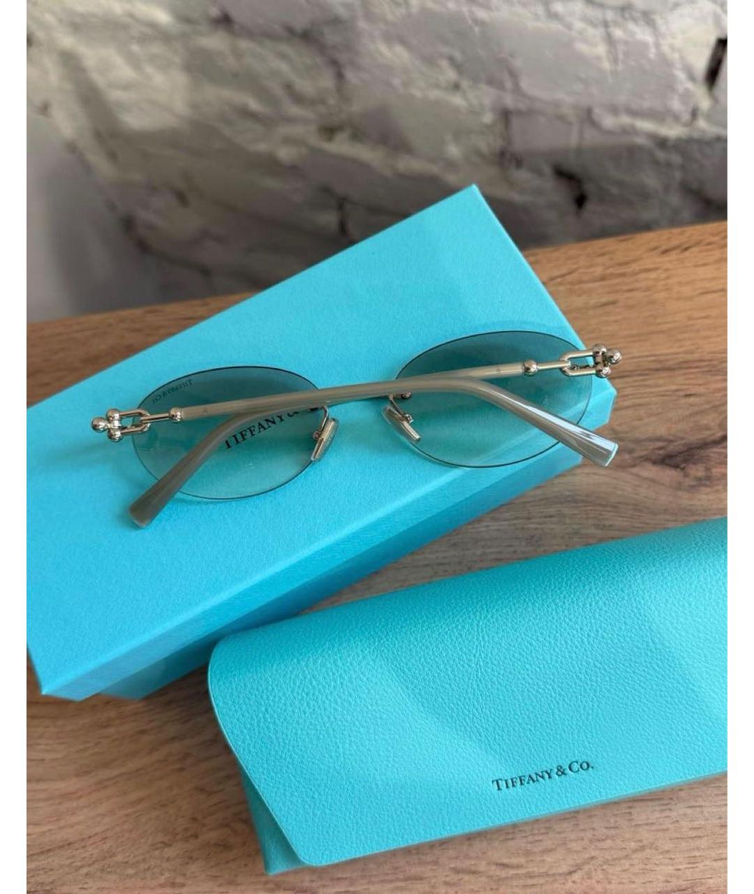 TIFFANY&CO Бежевые металлические солнцезащитные очки, фото 5