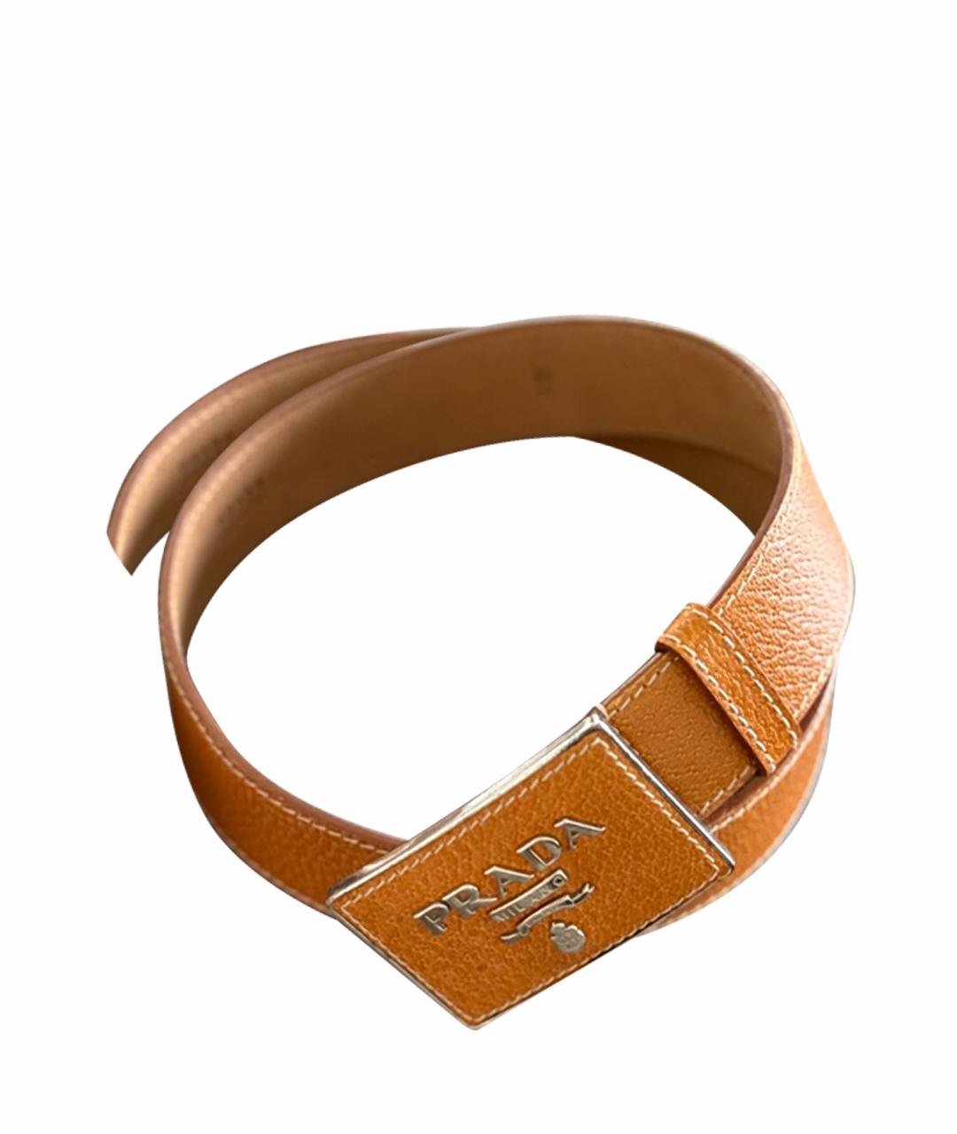 PRADA Оранжевый кожаный ремень, фото 1