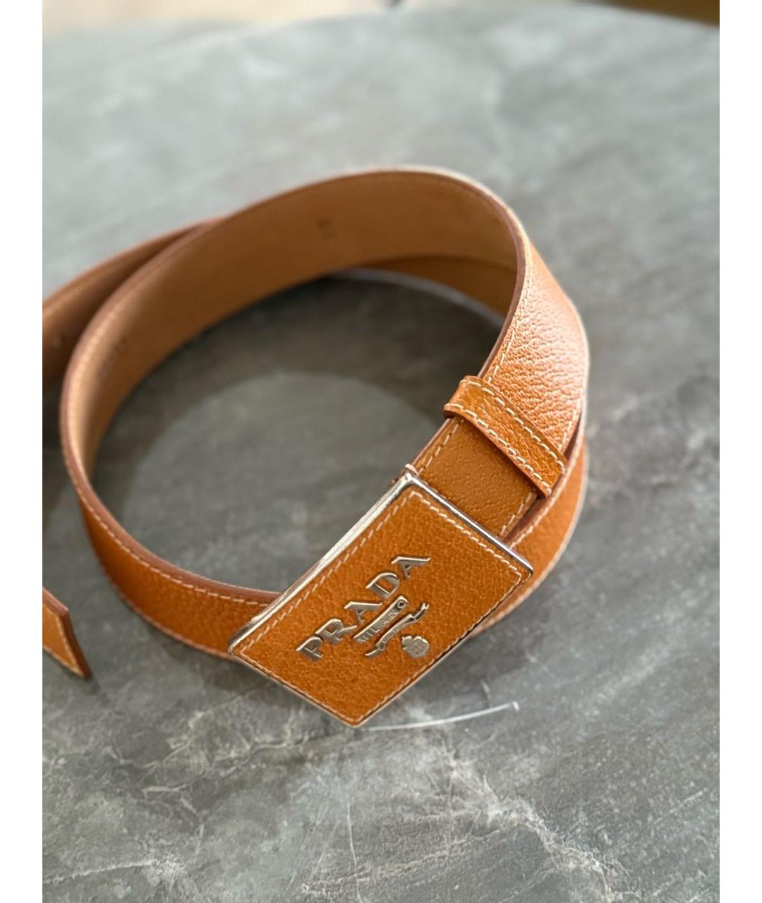 PRADA Оранжевый кожаный ремень, фото 5