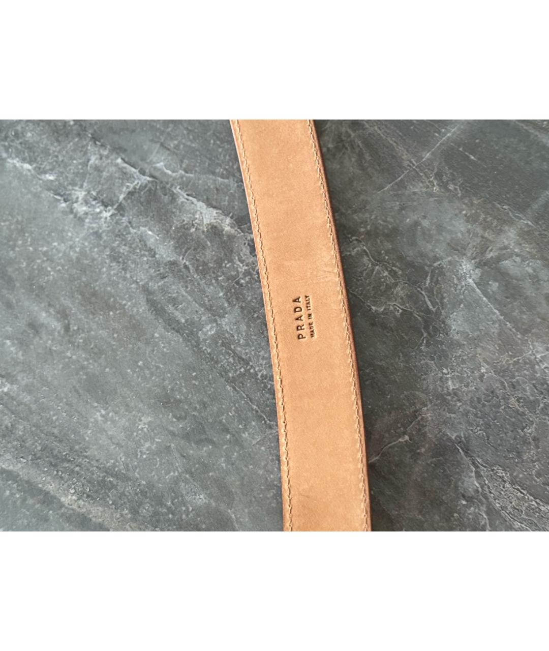 PRADA Оранжевый кожаный ремень, фото 4