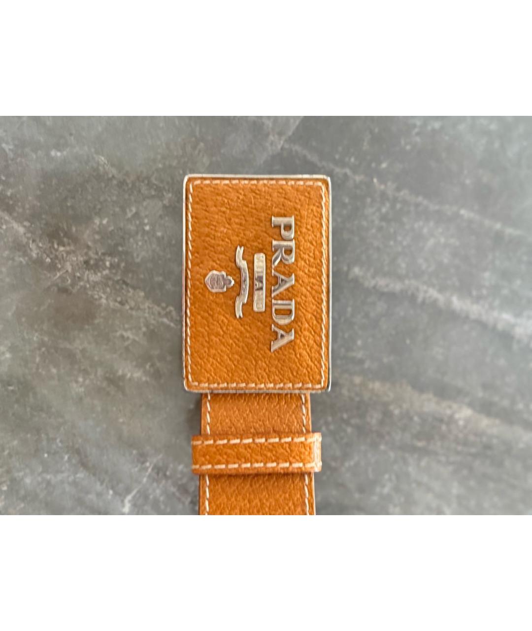 PRADA Оранжевый кожаный ремень, фото 2