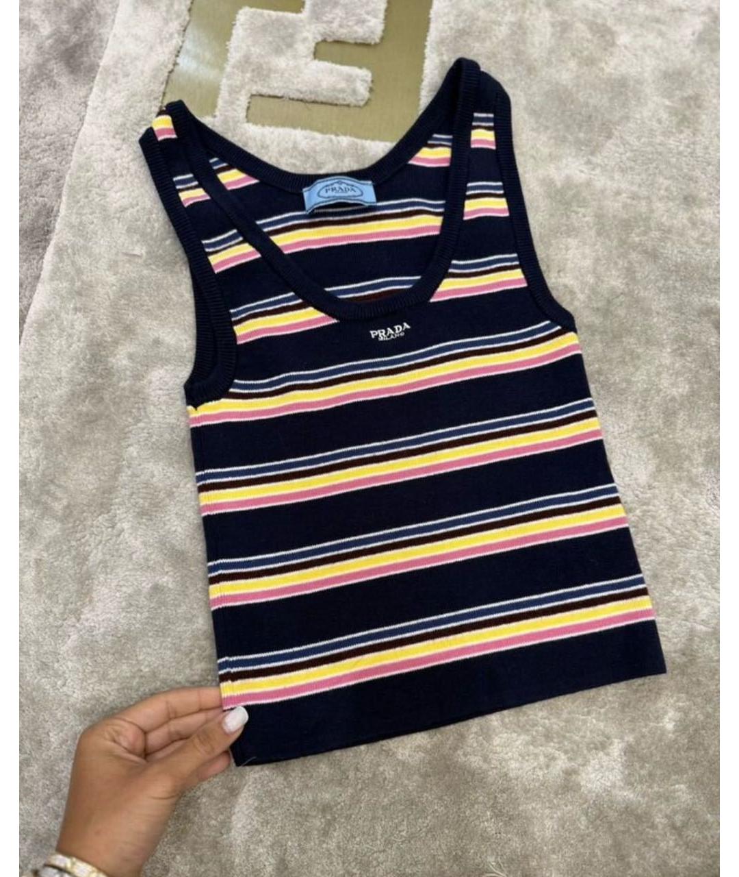PRADA Мульти хлопковая майка, фото 3