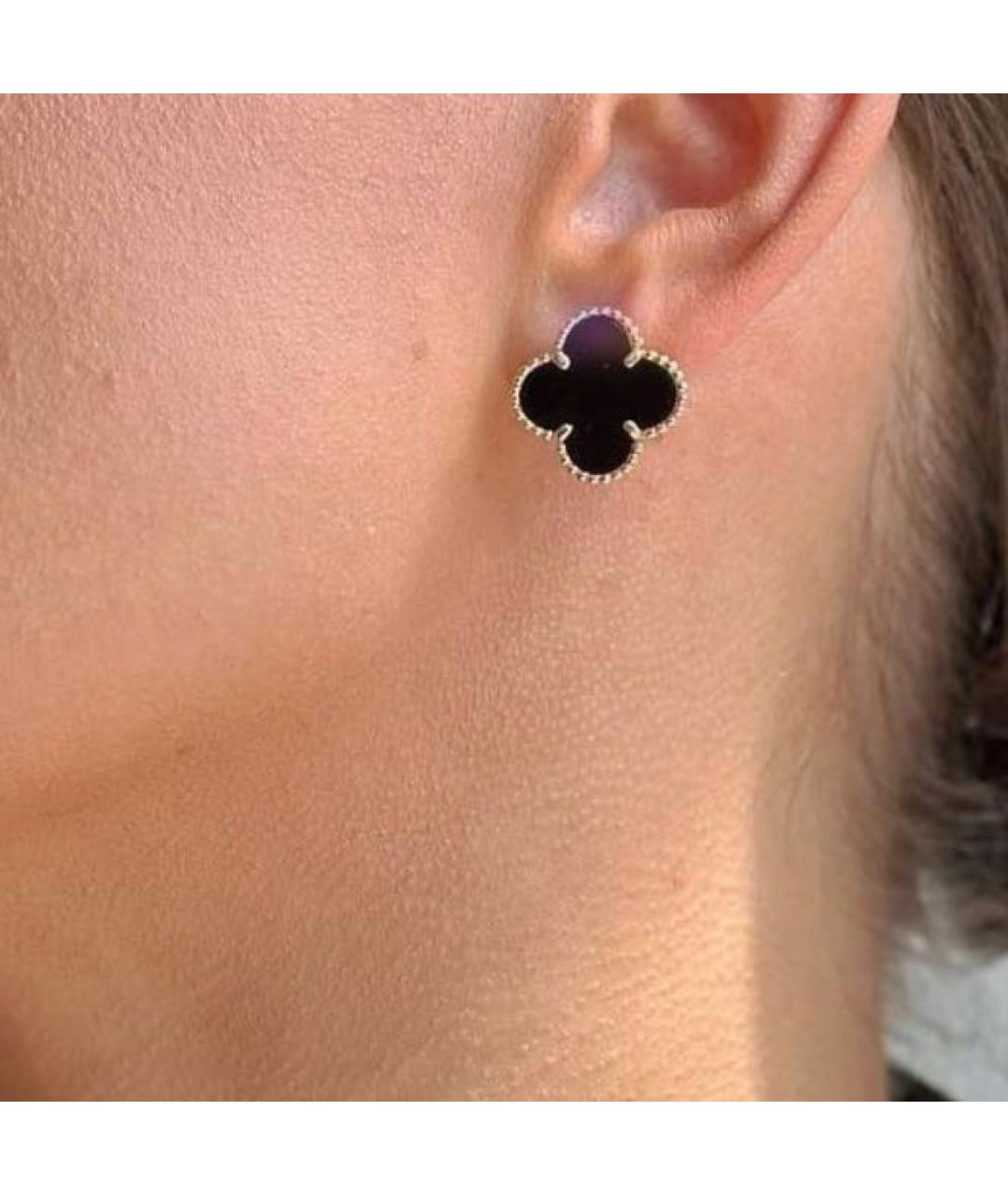 VAN CLEEF & ARPELS Черные серьги из желтого золота, фото 4