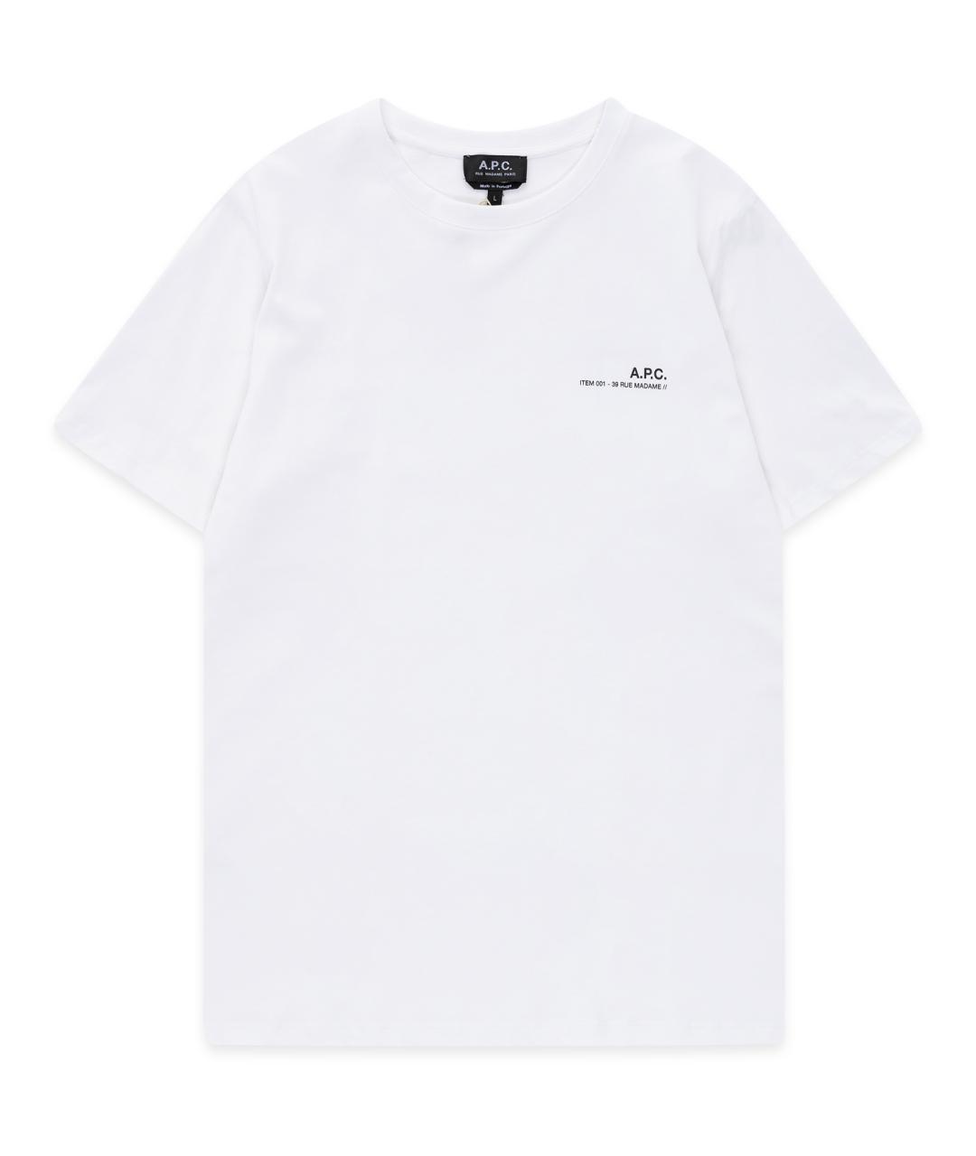 A.P.C. Белая хлопковая футболка, фото 1