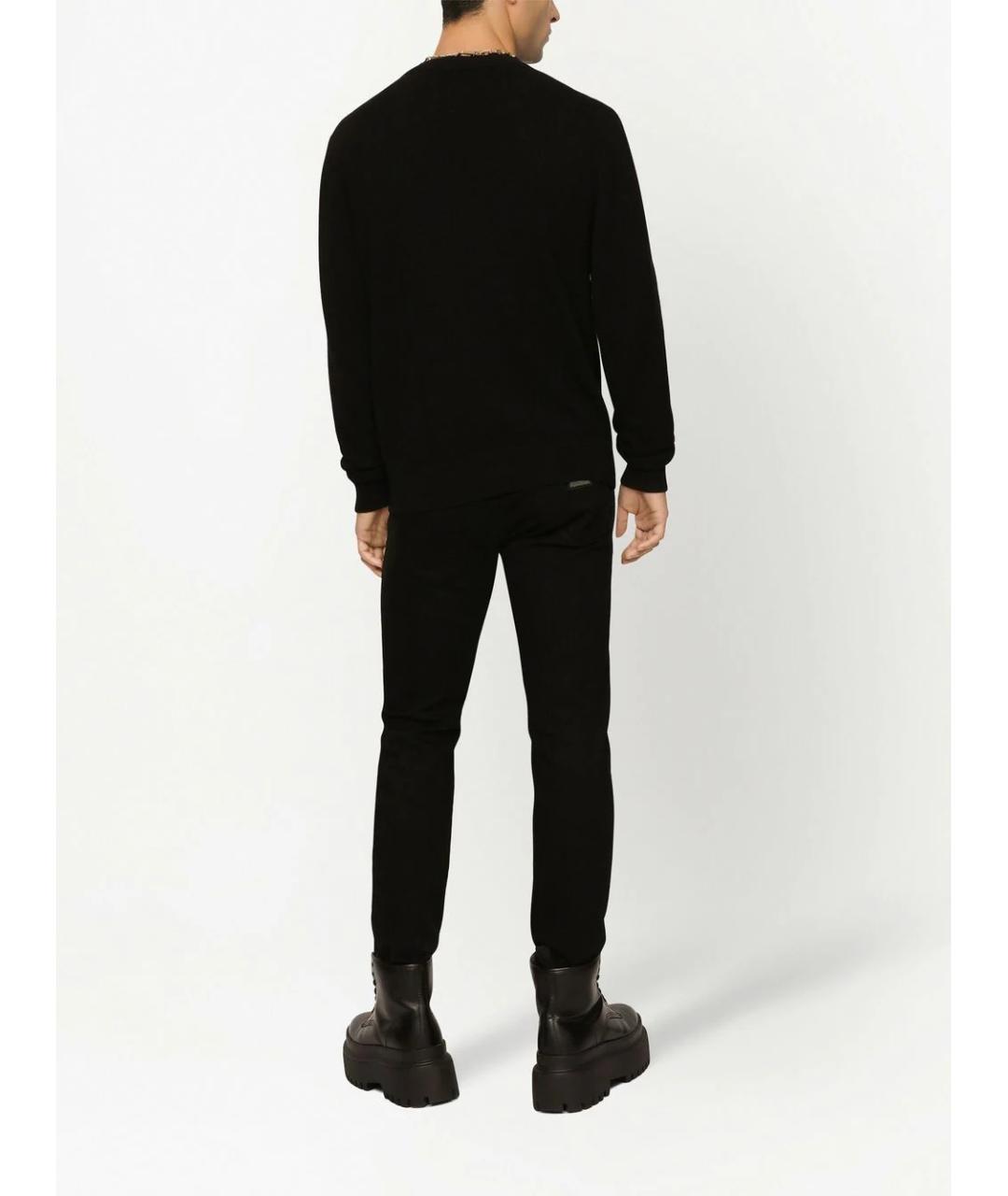 DOLCE&GABBANA Черные хлопковые повседневные брюки, фото 4