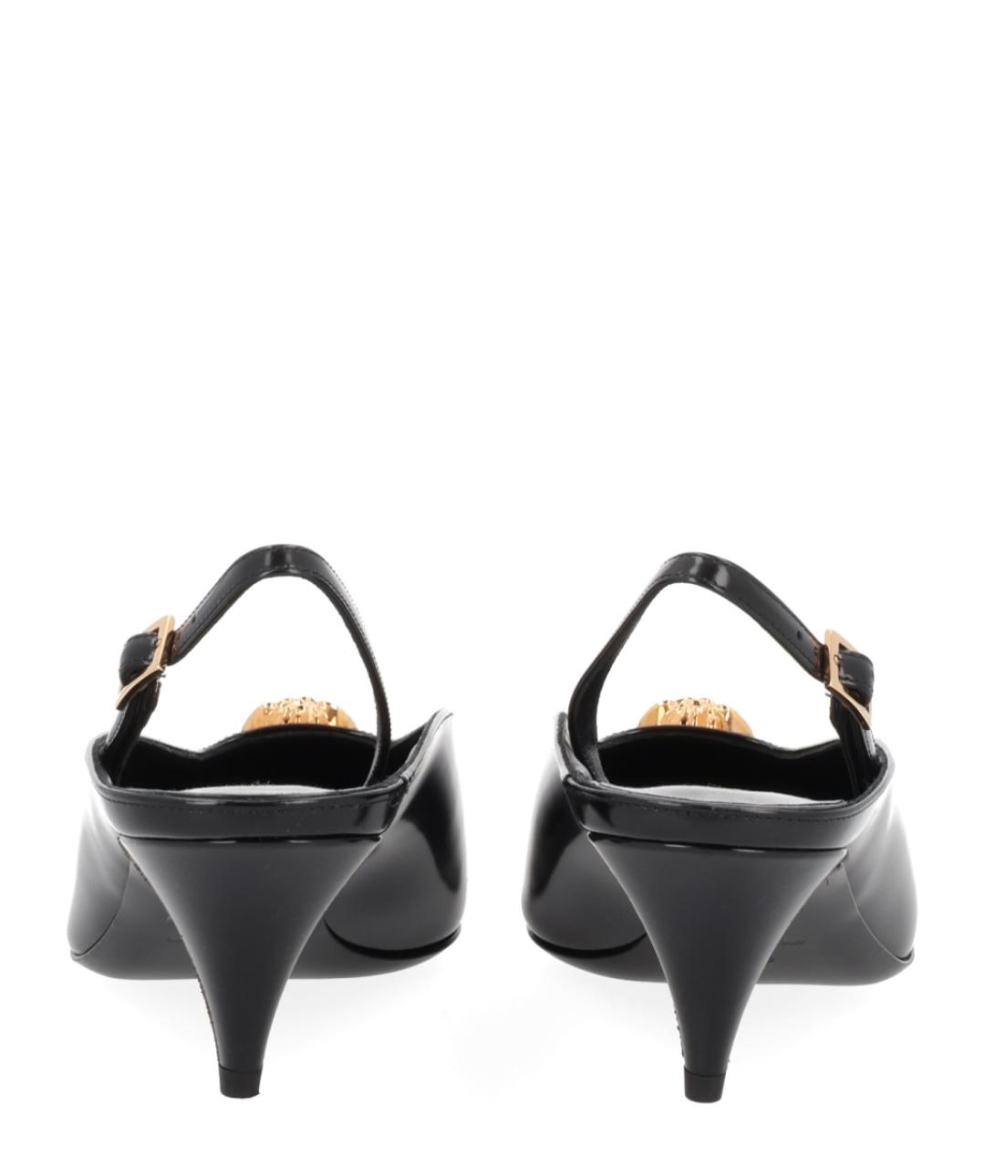 VERSACE Черные кожаные туфли, фото 4