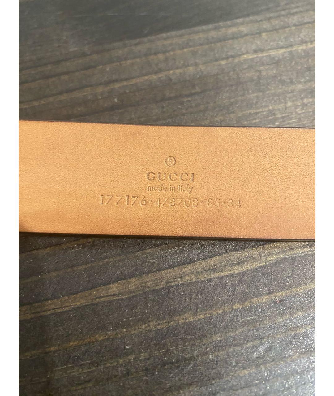 GUCCI Серебрянный ремень из лакированной кожи, фото 3