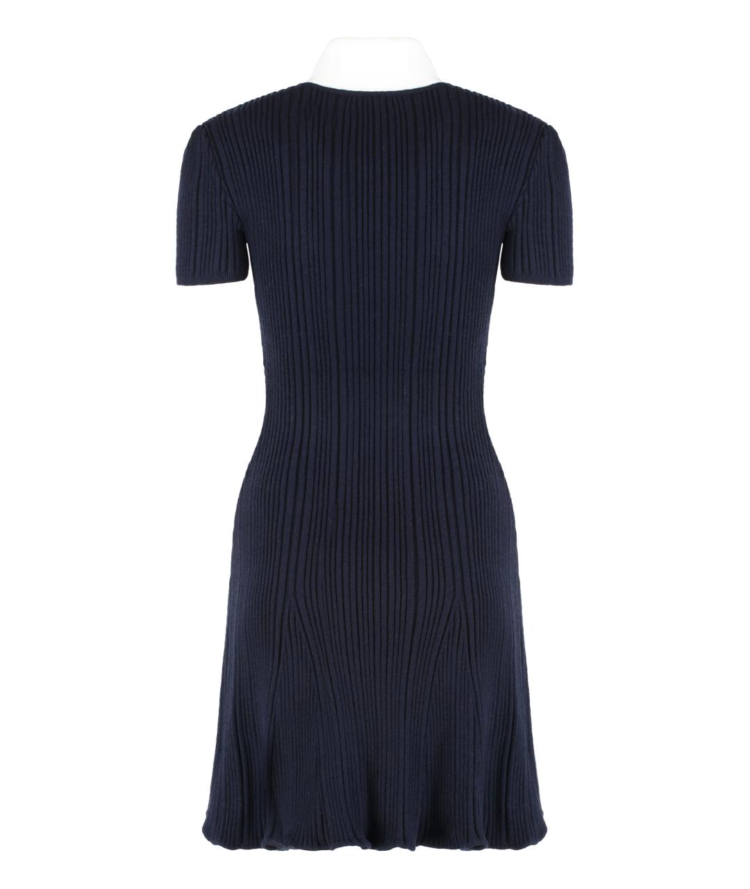 SELF-PORTRAIT Синее шерстяное повседневное платье, фото 2