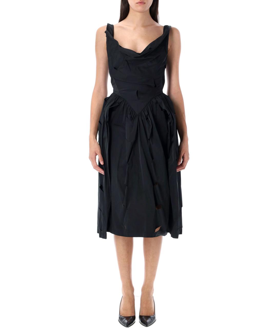 VIVIENNE WESTWOOD Черное полиэстеровое повседневное платье, фото 2