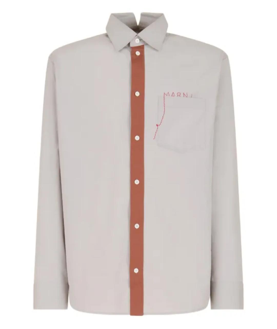 MARNI Серая хлопковая кэжуал рубашка, фото 1