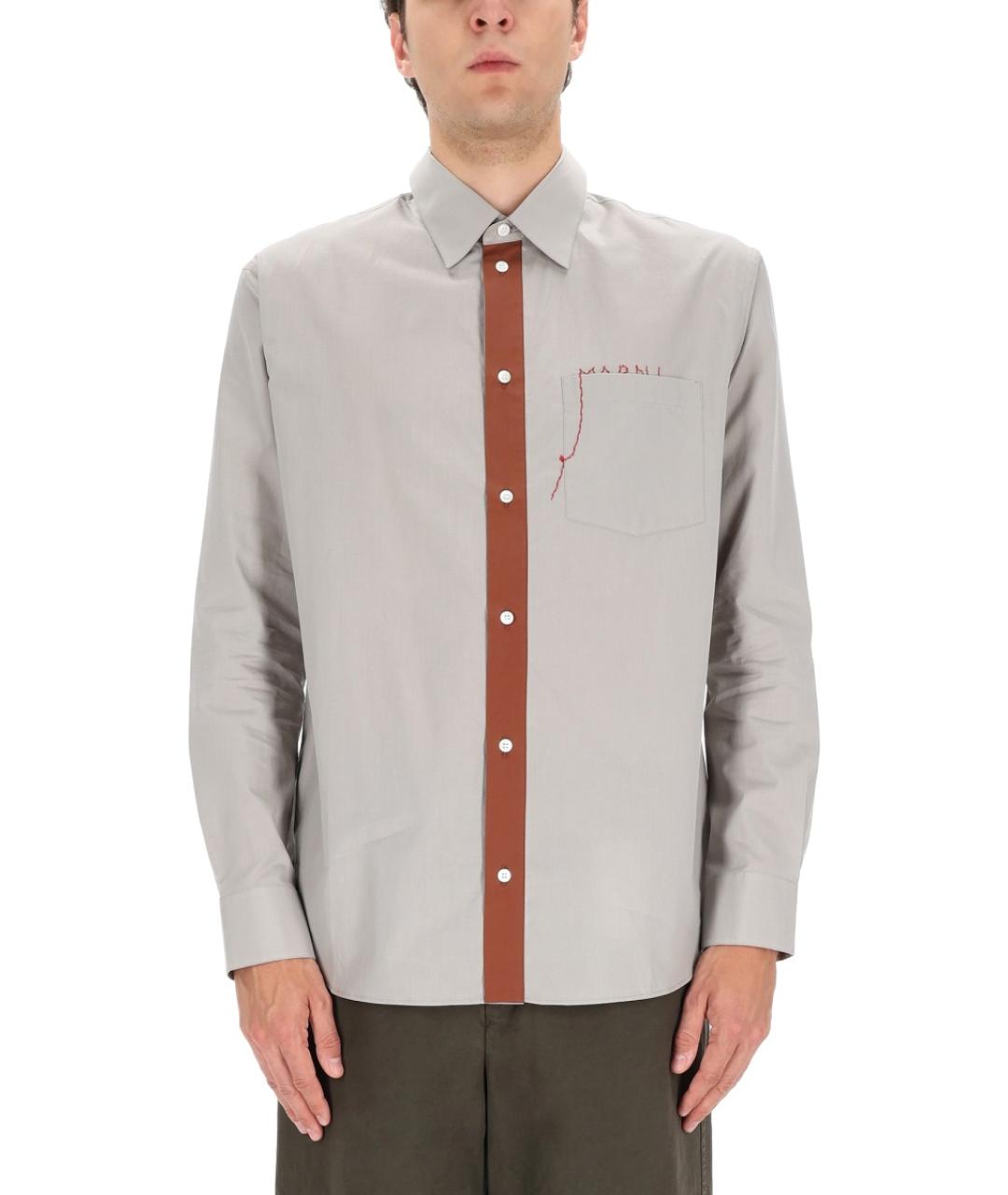 MARNI Серая хлопковая кэжуал рубашка, фото 2