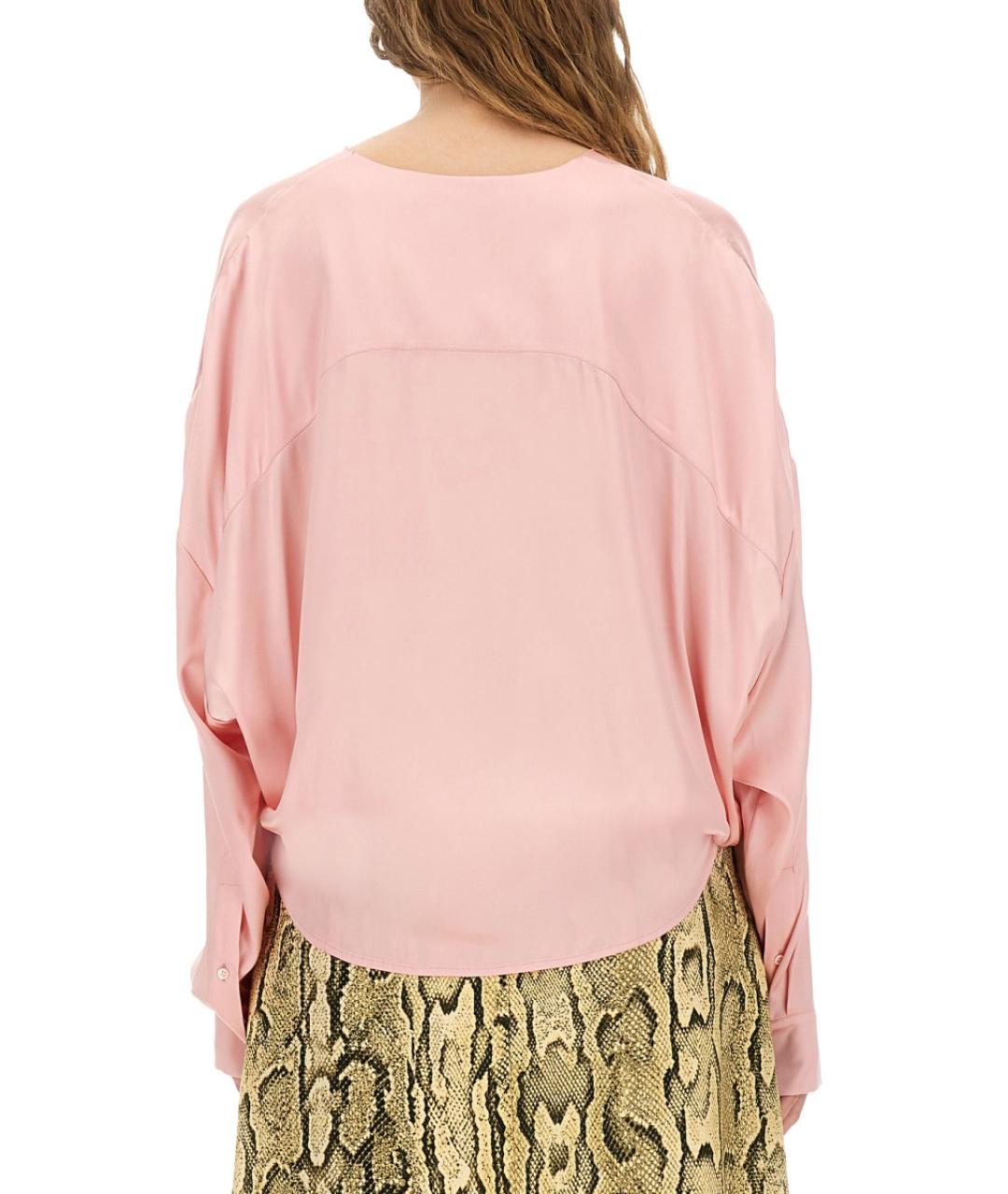 DRIES VAN NOTEN Розовая шелковая блузы, фото 3